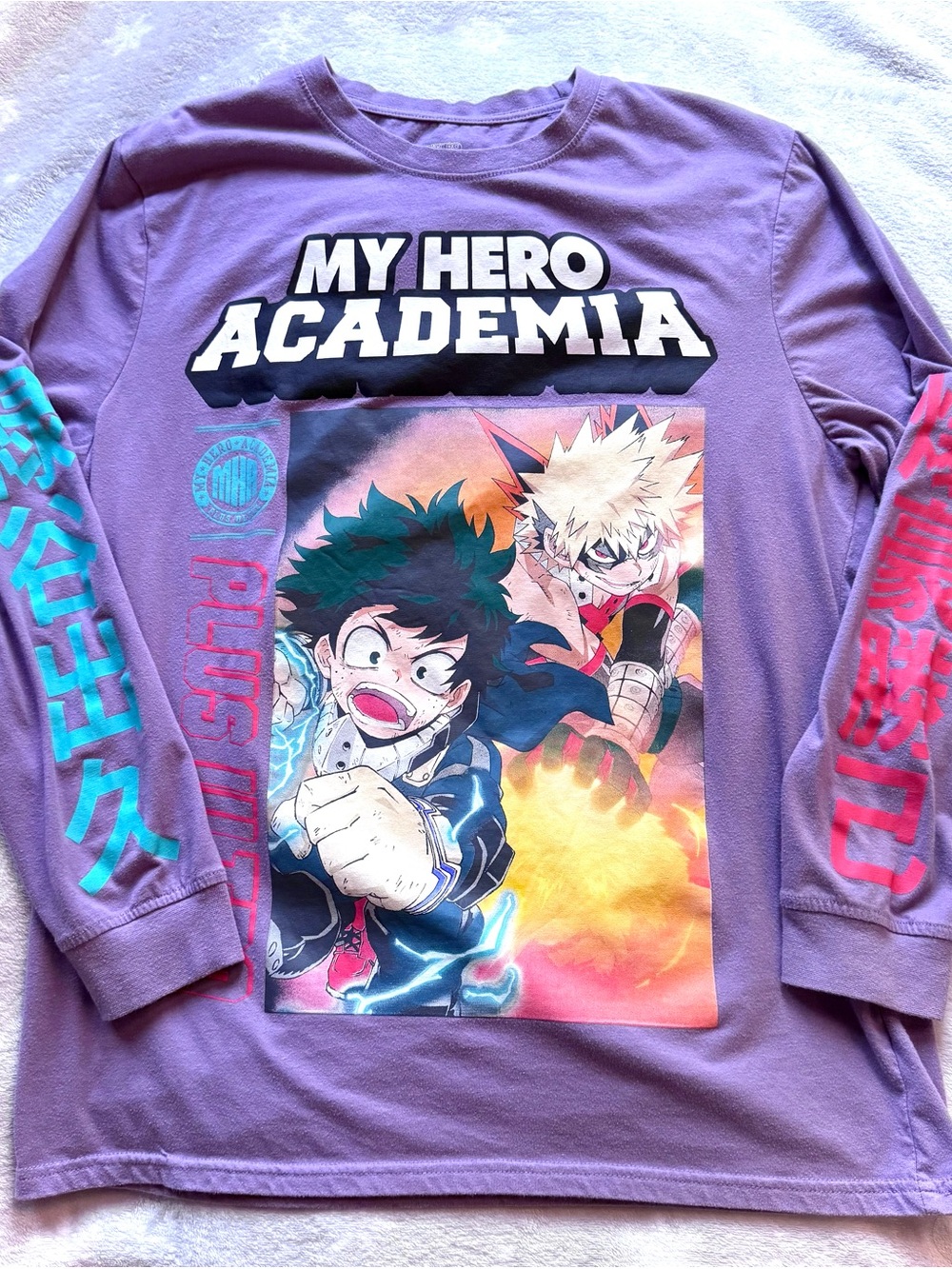 Official Merch - BNHA/MHA purple long sleep top